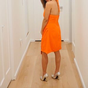 Lulus- cotton backless halter dress - like new worn only once